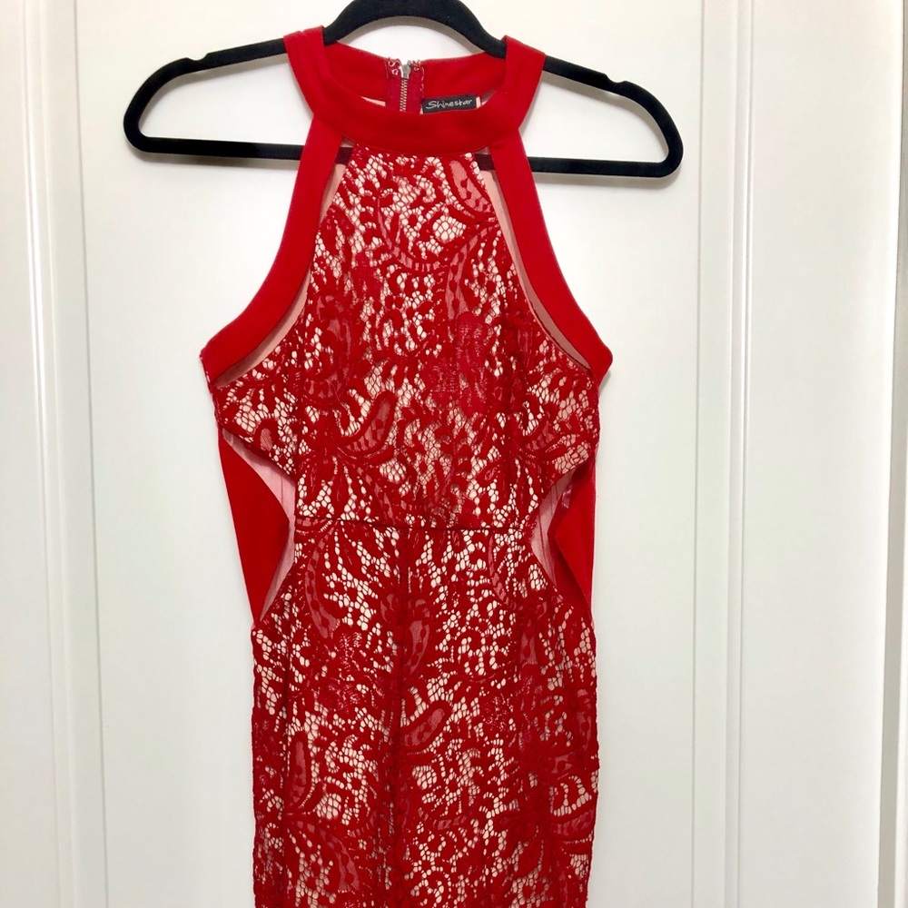 Red Lace Cocktail Dress